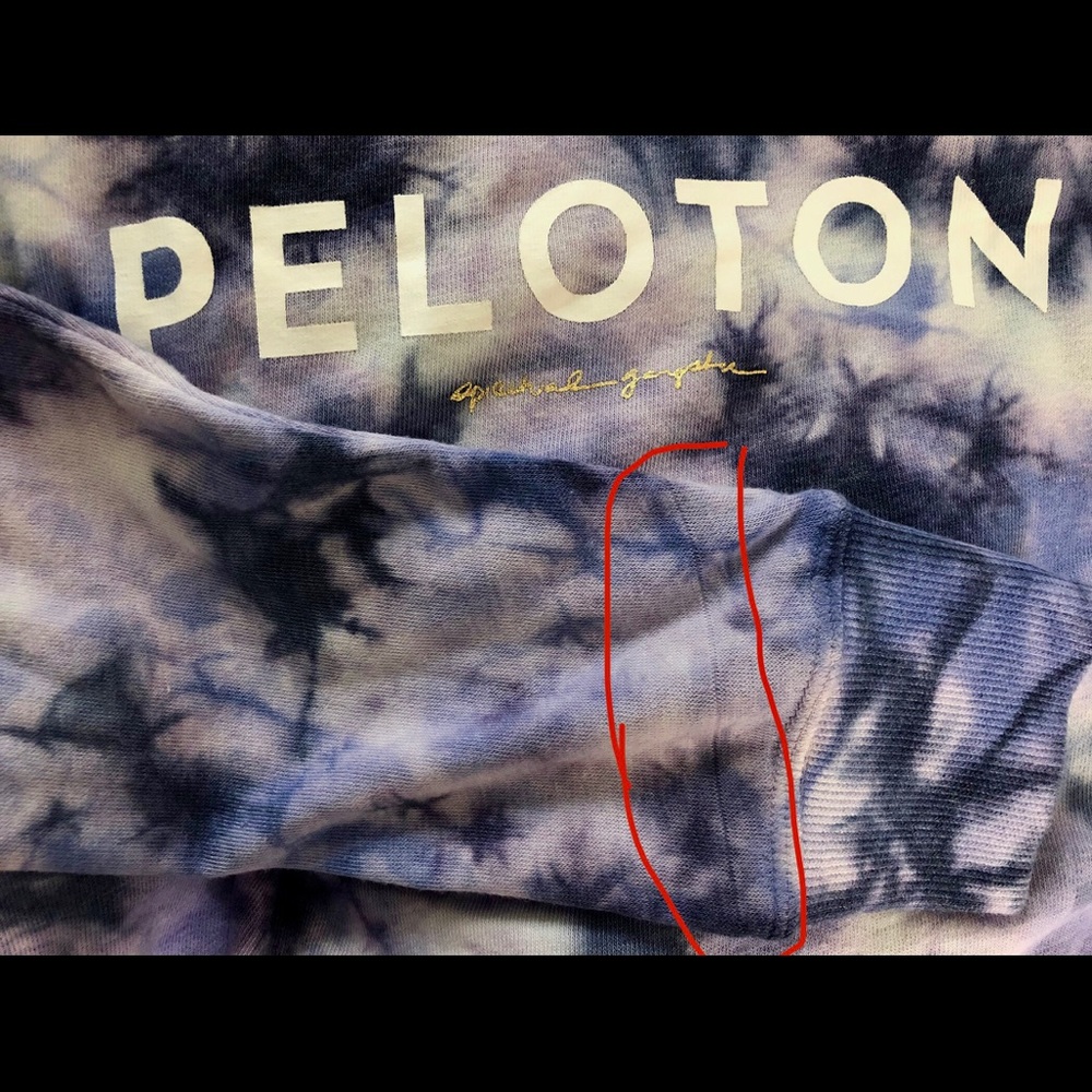 Peloton SG  tie dye sweatshirt with flaws - Picture 11 of 11